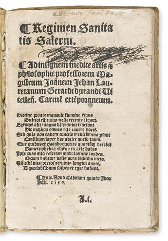 REGIMEN SANITATIS SALERNI.  1530